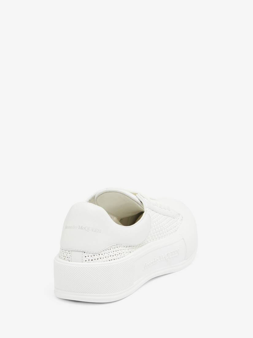 Women's Deck Plimsoll in White/optic White - 3