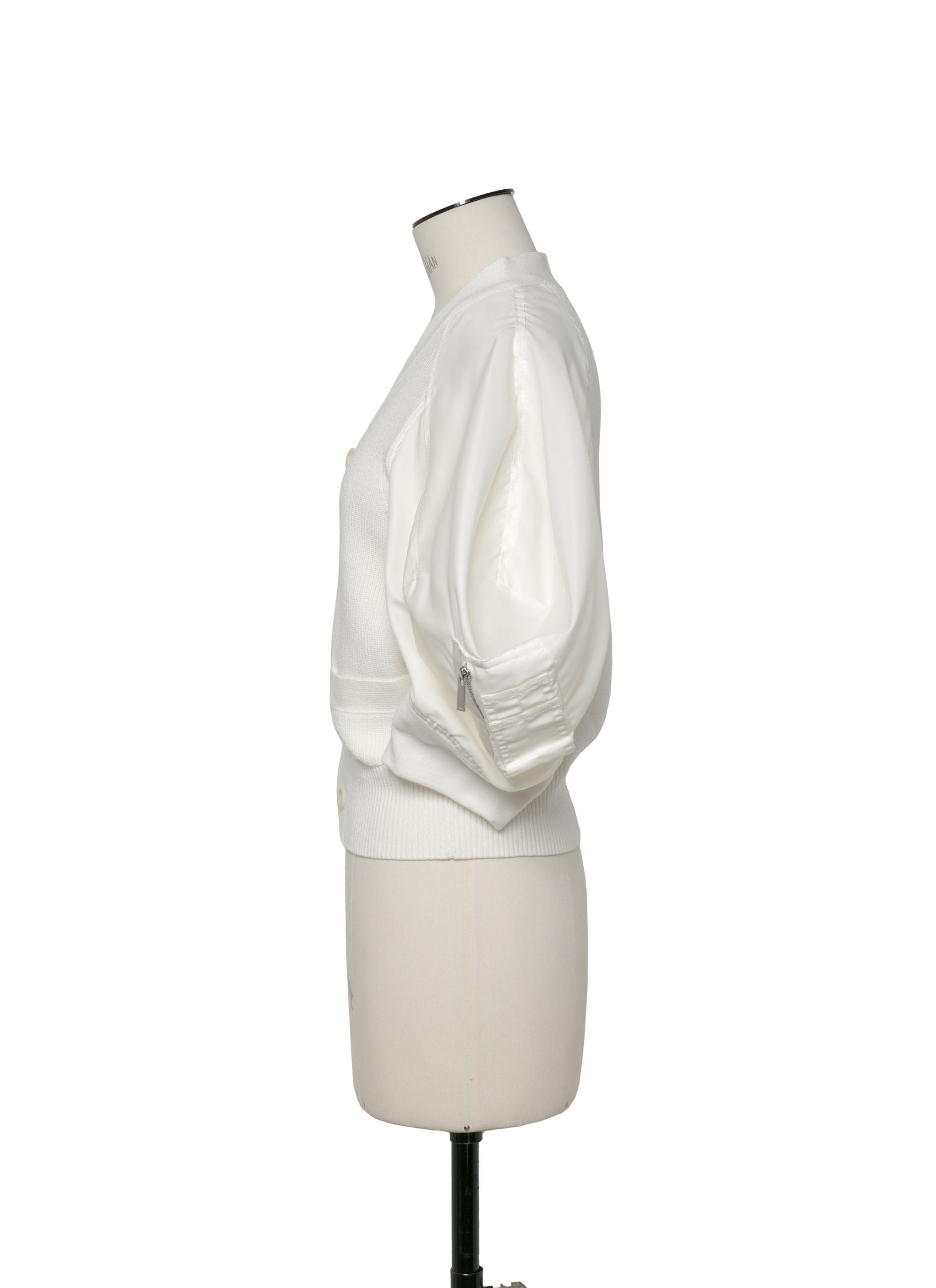 Nylon Twill x Knit Cardigan - 2