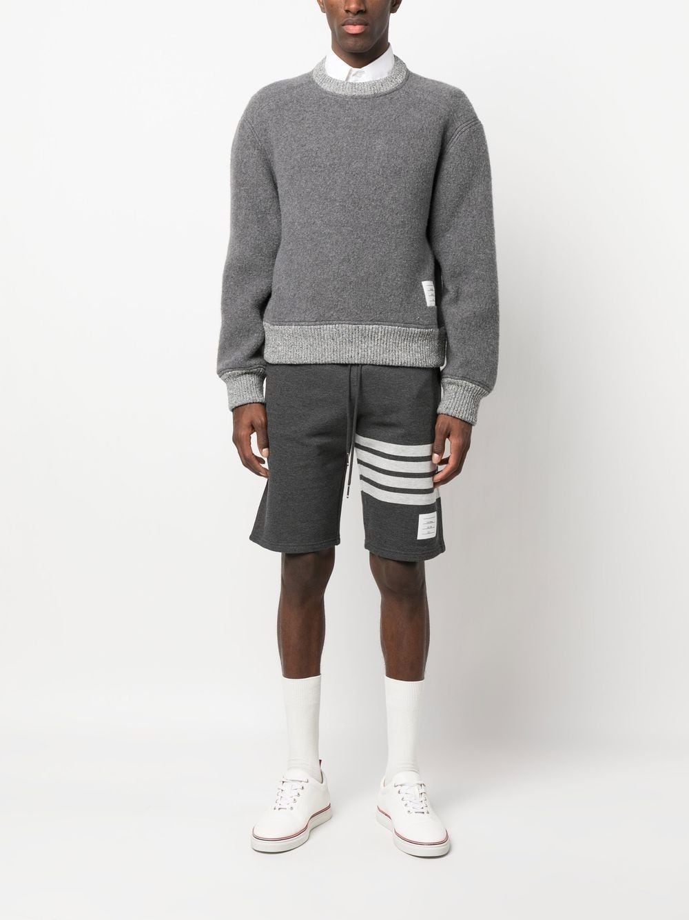 logo-patch crew neck jumper - 2