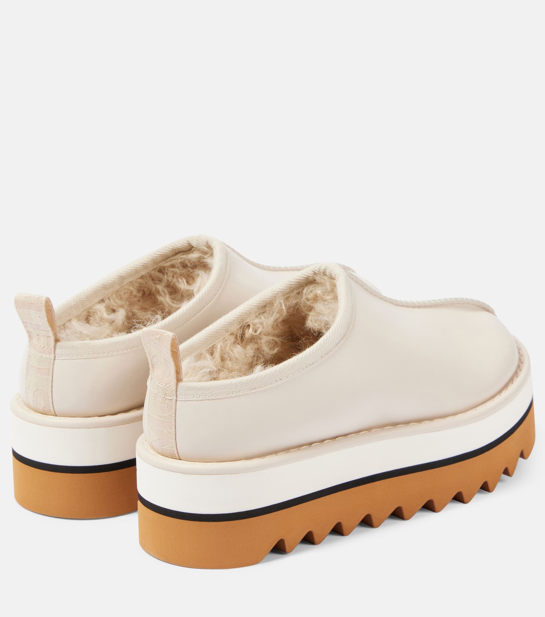 Sneak-Elyse faux fur-lined faux leather mules - 2