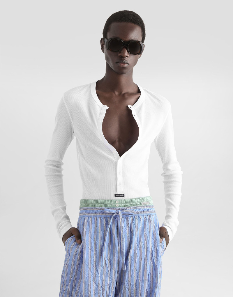 Dolce & Gabbana Cotton serafino t-shirt with label outlook