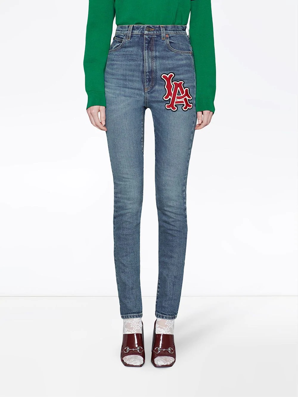 Skinny denim trousers with LA Angels™ patch - 3