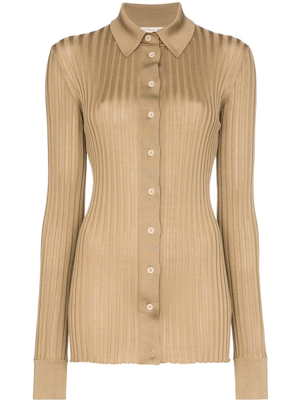 ribbed-knit silk shirt - 1