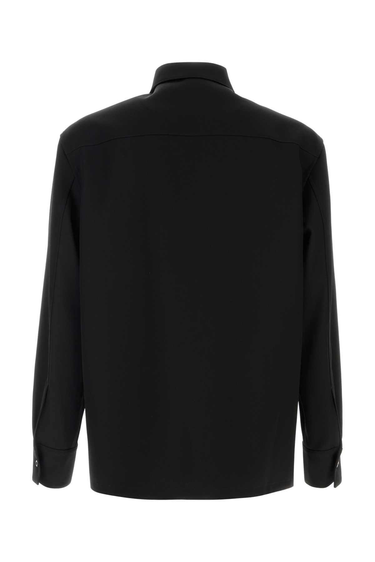 Jil Sander Men Black Gabardine Shirt - 2
