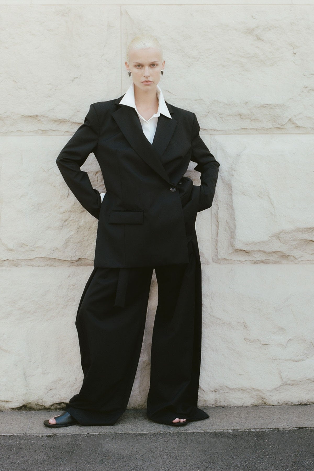 Wrap Blazer - Black - 8