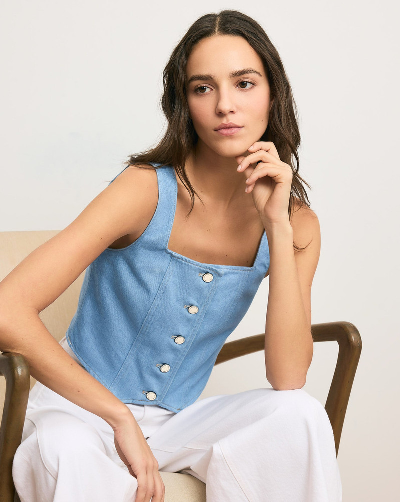 VERONICA BEARD SPENSLEY DENIM VEST outlook