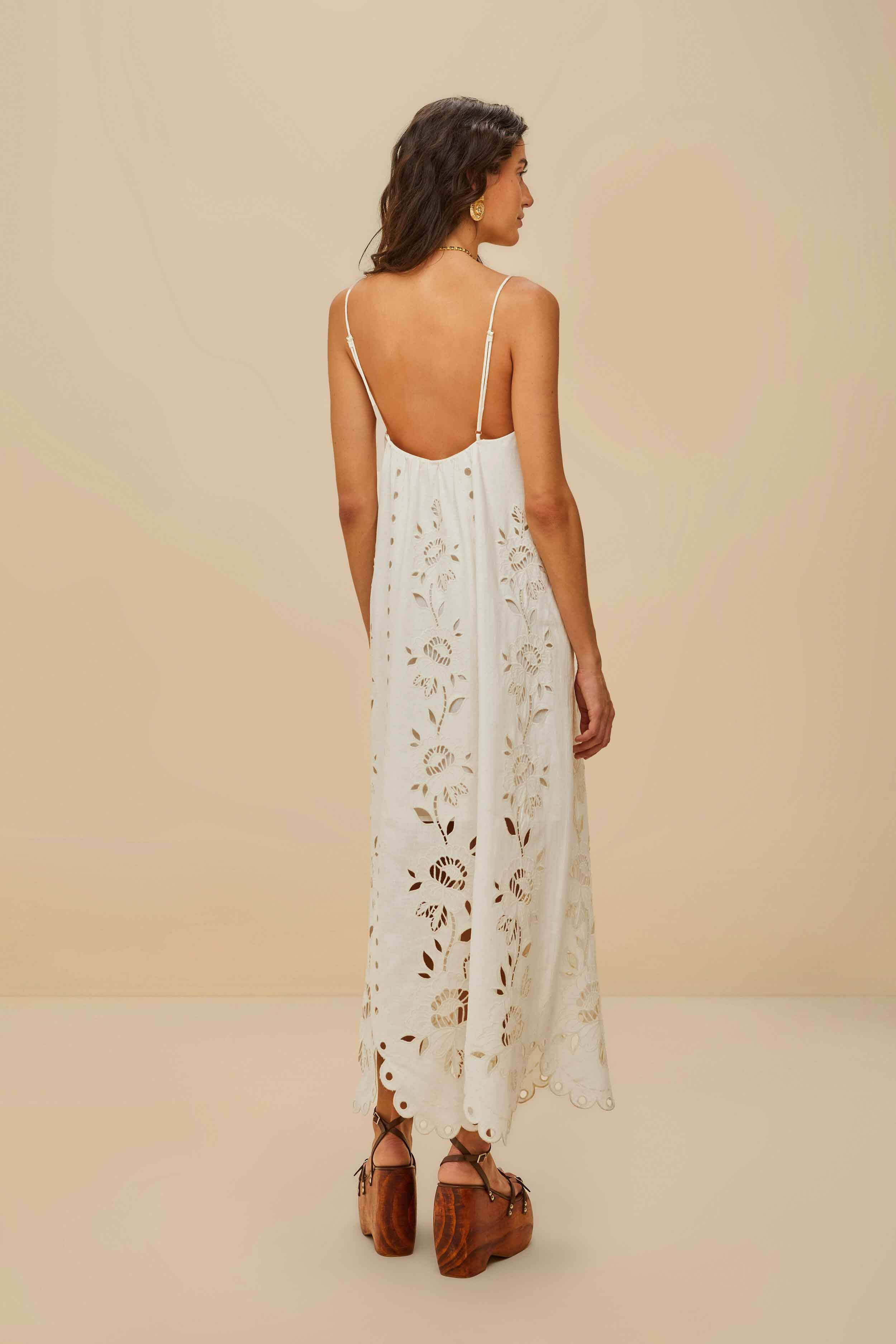 Off-White Richelieu Lenzing™ Ecovero™ Euroflax™ Maxi Dress - 4