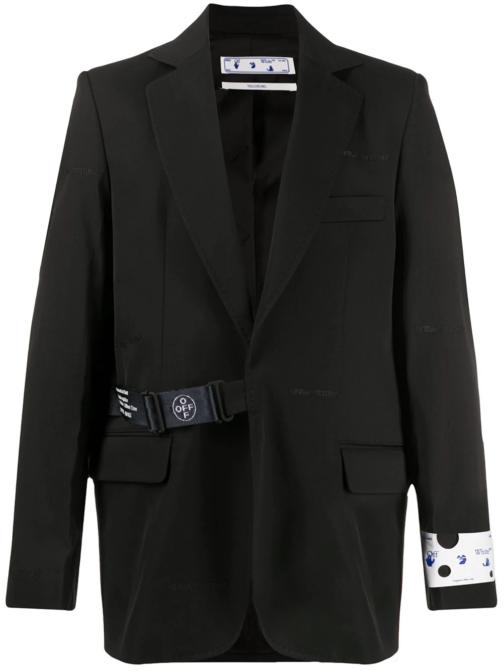 strap fastening blazer - 1