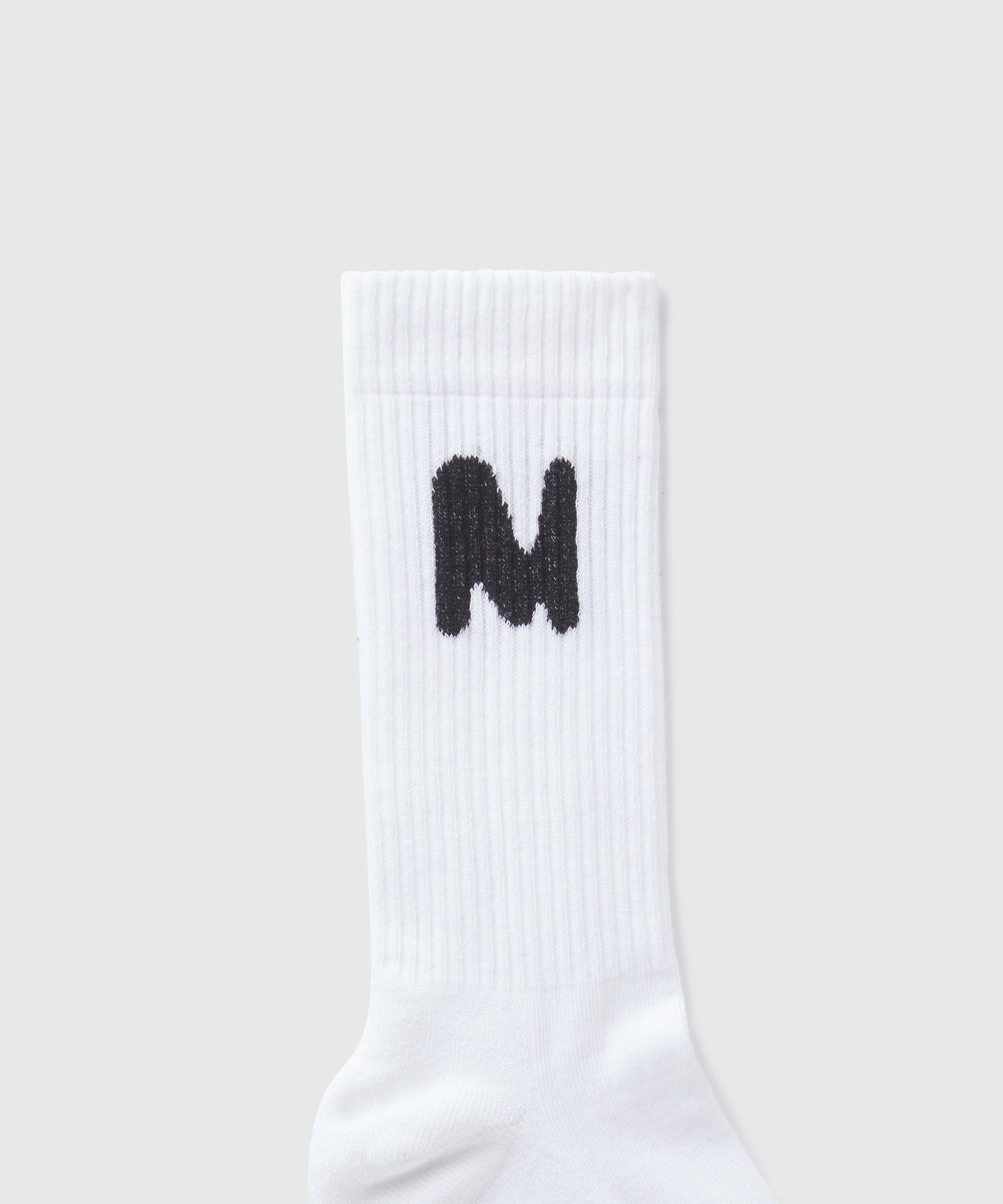 White socks with "TheMwave" jacquard graphic - 2