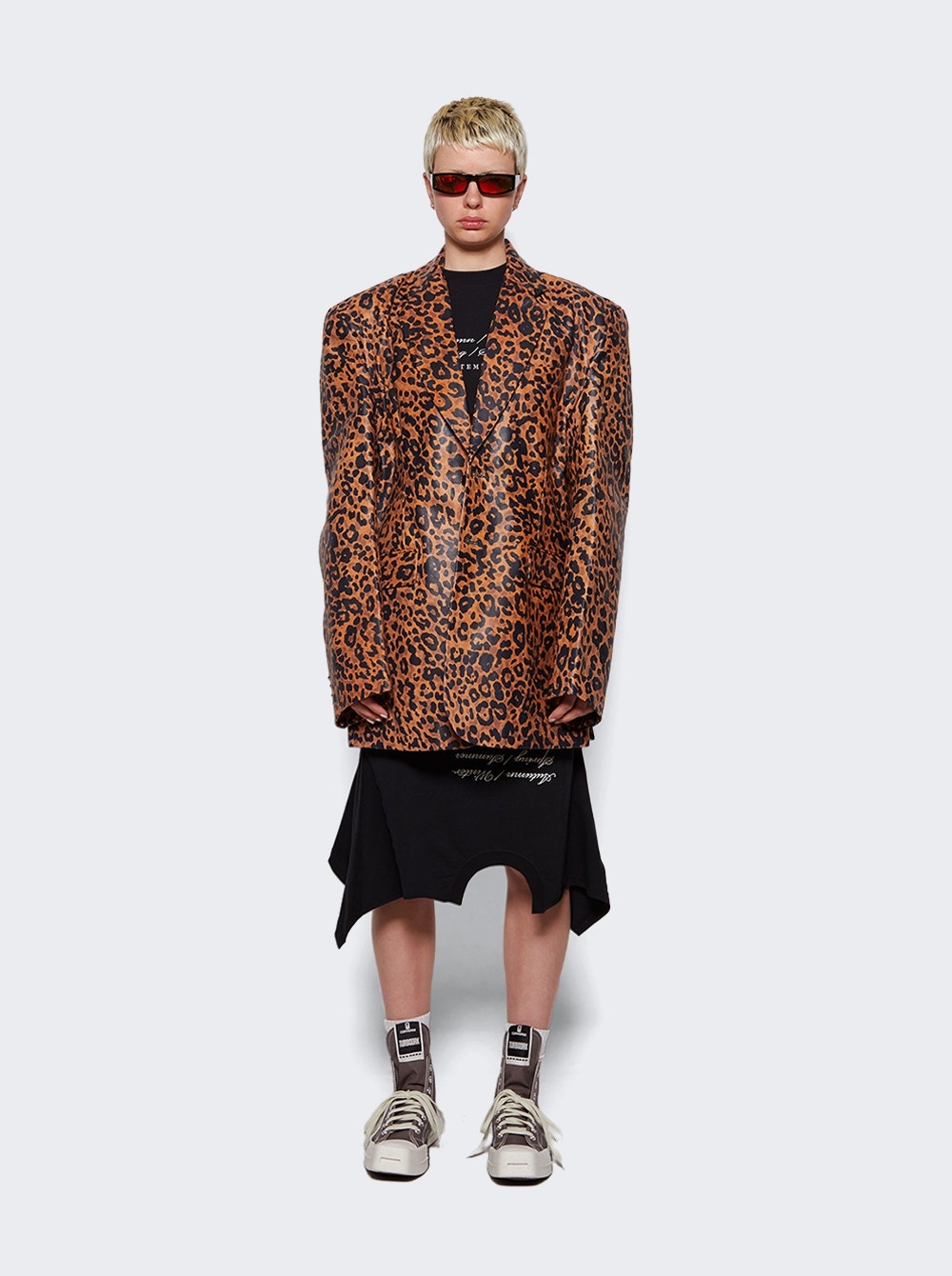 Boxy Leather Jacket Leopard - 2