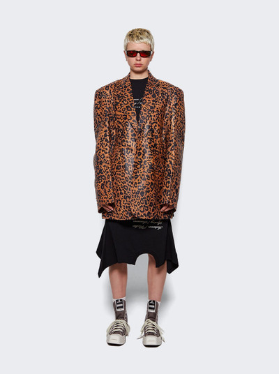 VETEMENTS Boxy Leather Jacket Leopard outlook