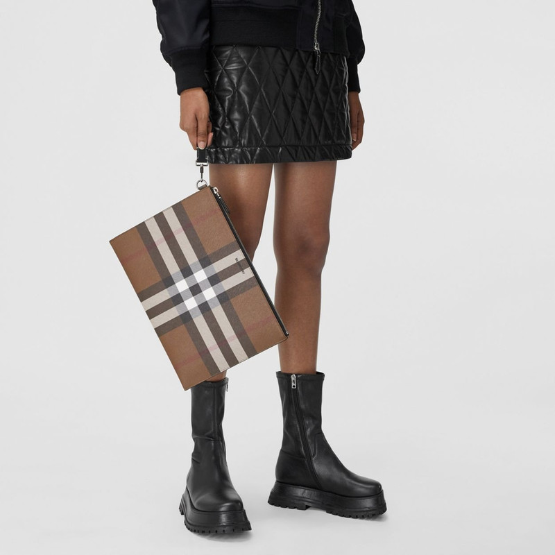 Large Check Zip Pouch 10