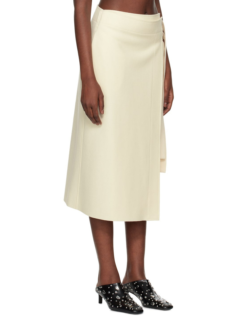 Off-White Double Face Compact Wool Midi Skirt 2
