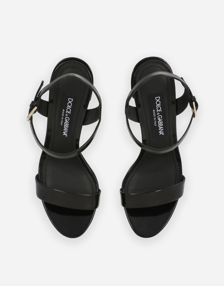 Polished calfskin platform sandals - 4