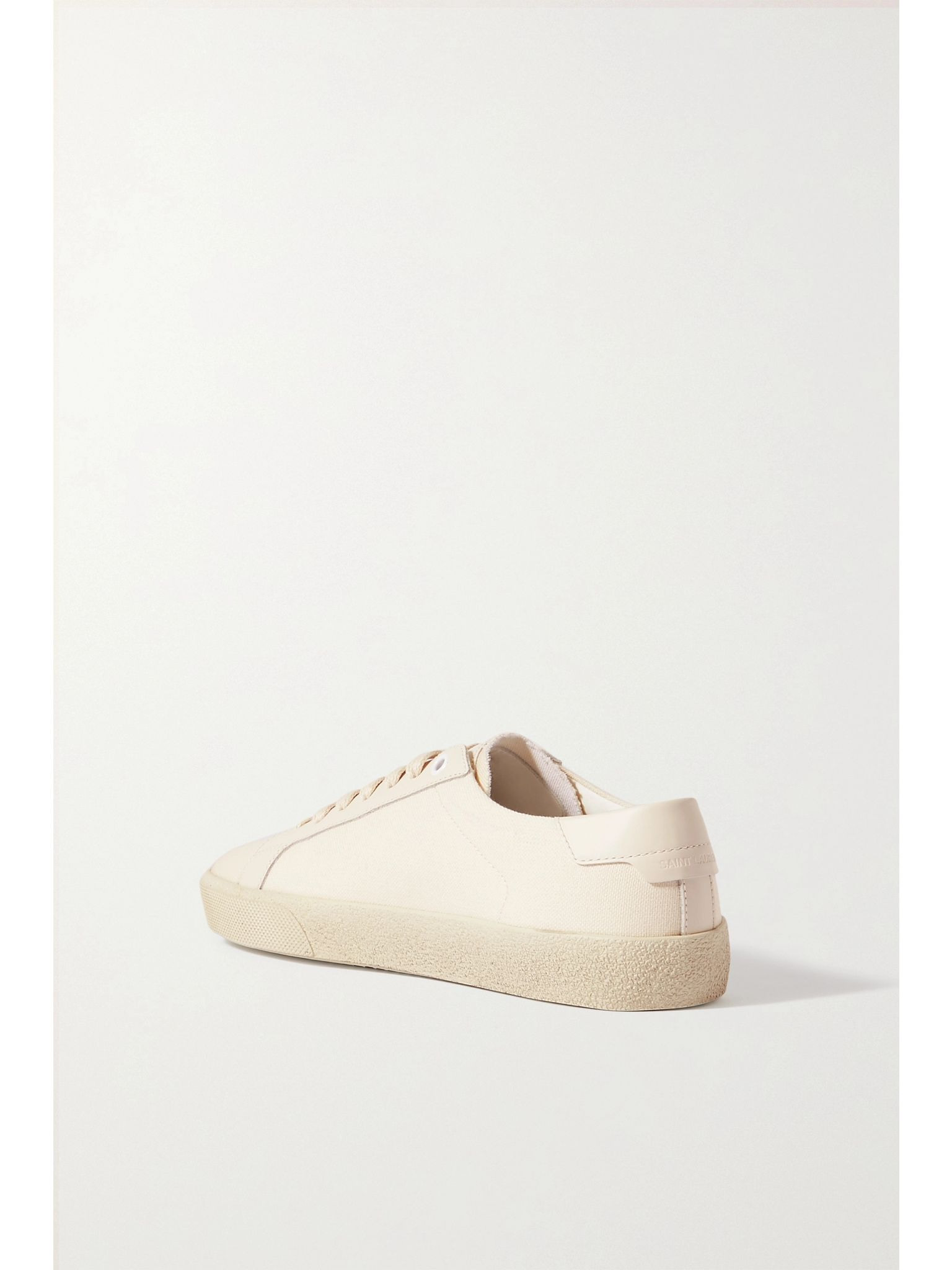 Court Classic SL/06 distressed logo-embroidered canvas and leather sneakers White - 3