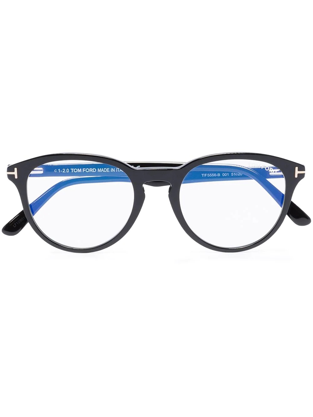 polished-effect square-frame glasses - 1