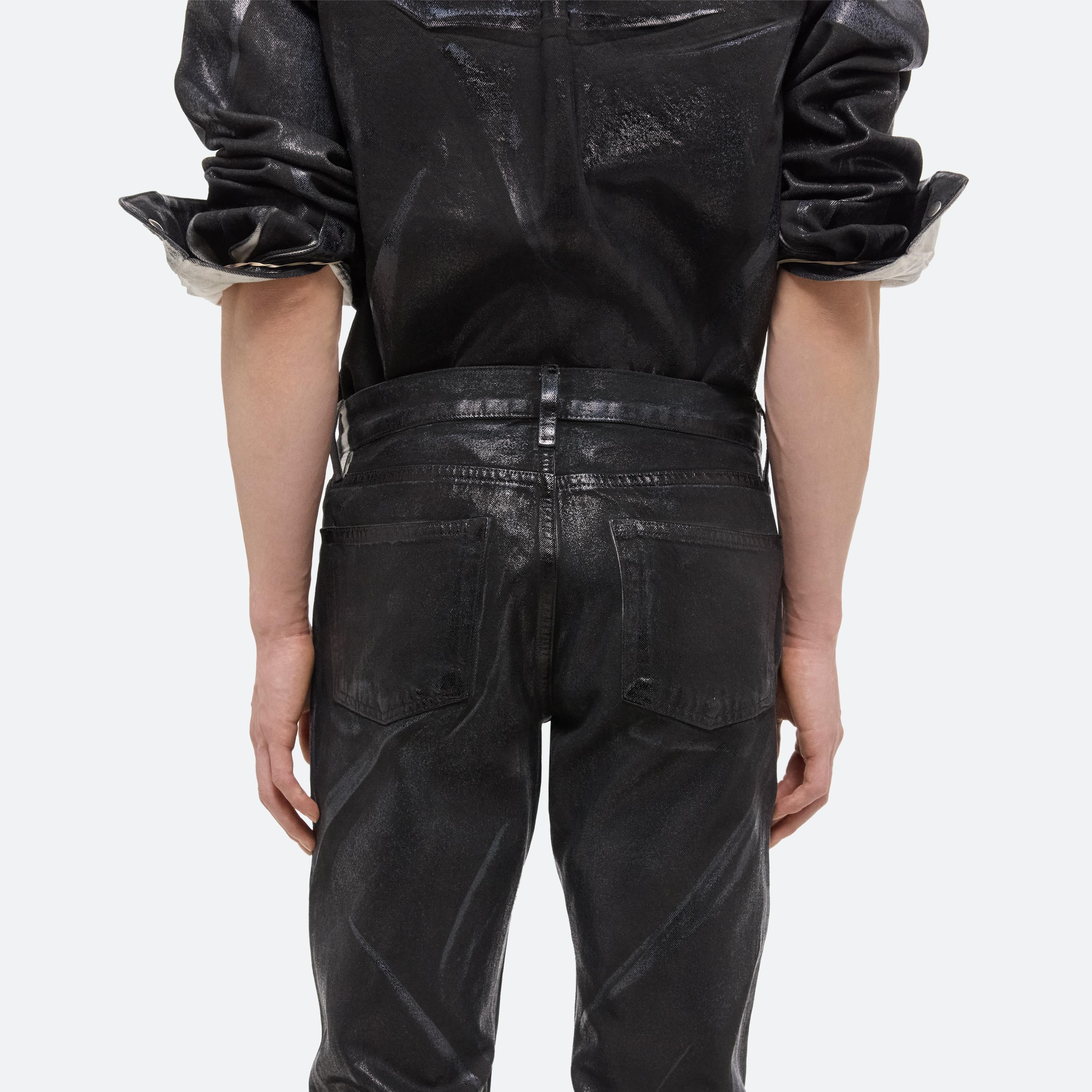 FOILED LOW-RISE STRAIGHT JEANS - 6