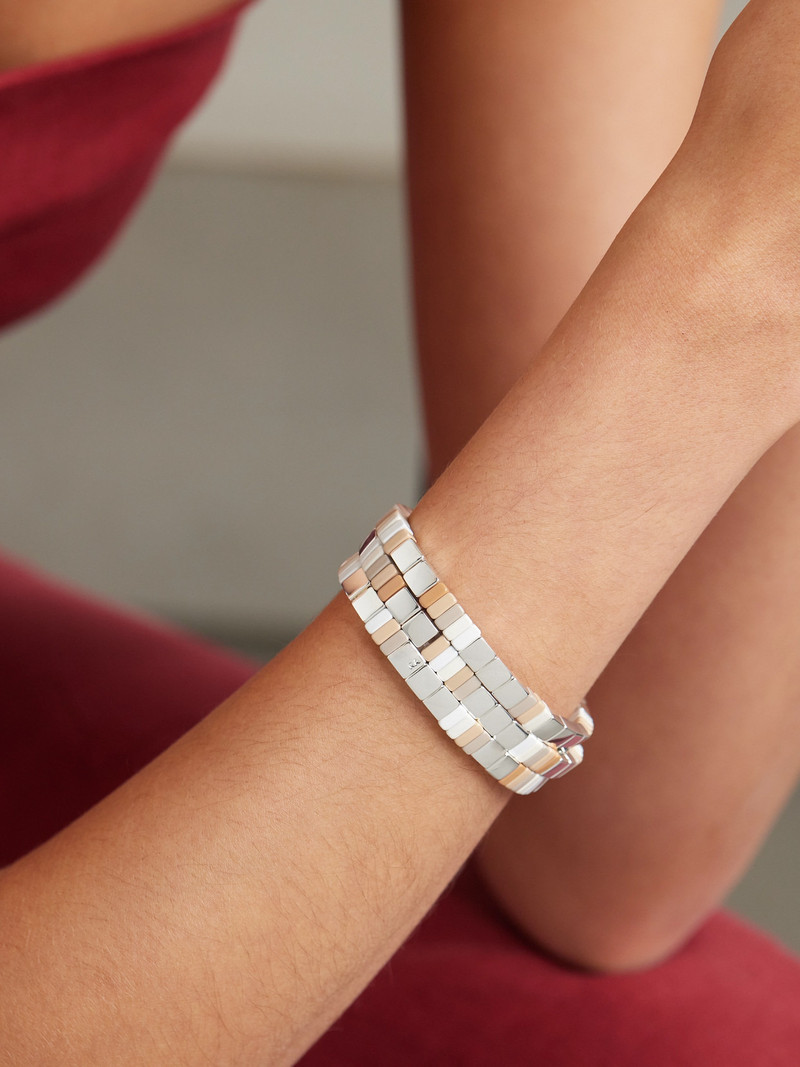 ROXANNE ASSOULIN The Quiet Time Set Of Three Silver-tone Enamel Bracelets outlook