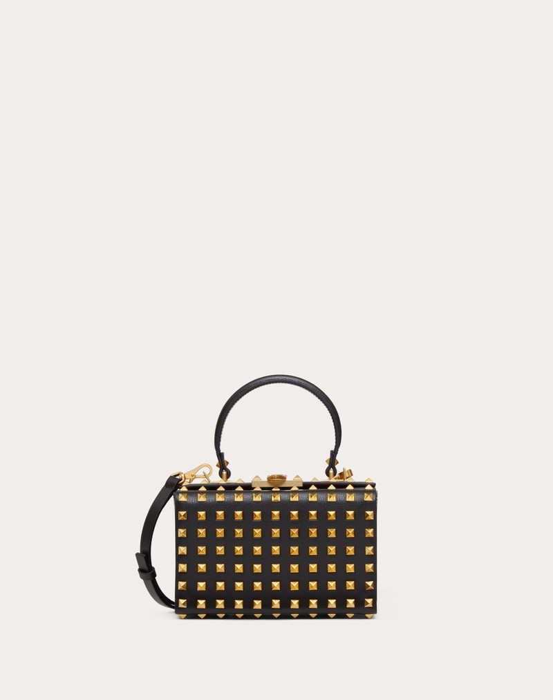 ROCKSTUD GRAINY CALFSKIN BOX BAG WITH ALL-OVER STUDS - 1