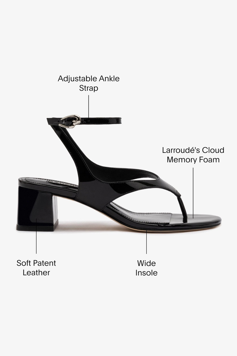 Gaia Block Sandal In Black Leather 5