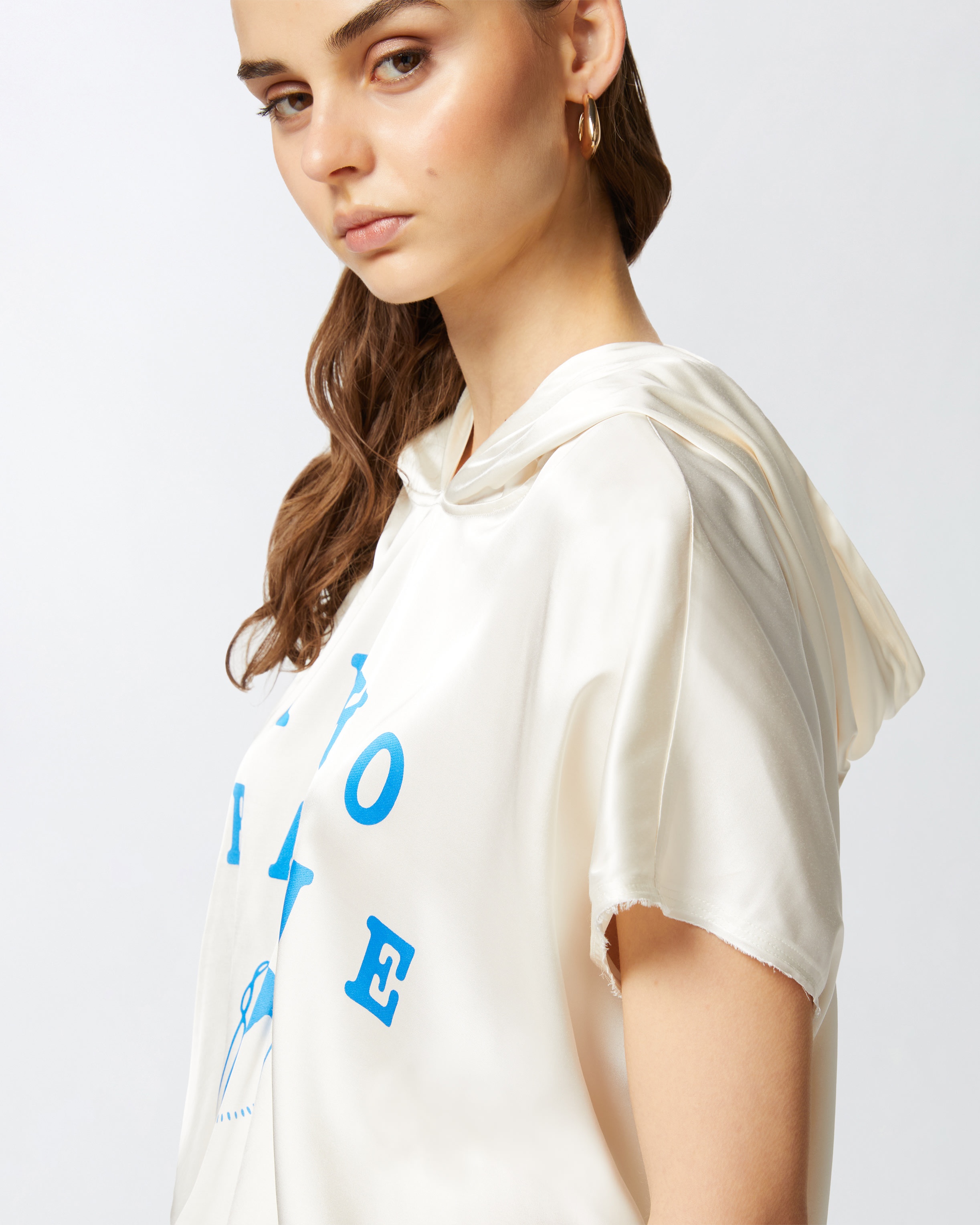 HOODED BLOUSE WITH PINKO LEAGUE PRINT - 5