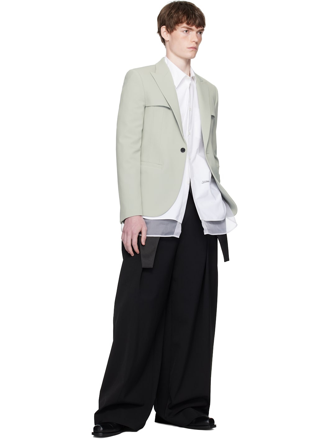 Black 'The Bodysuit' Suit Trousers - 4