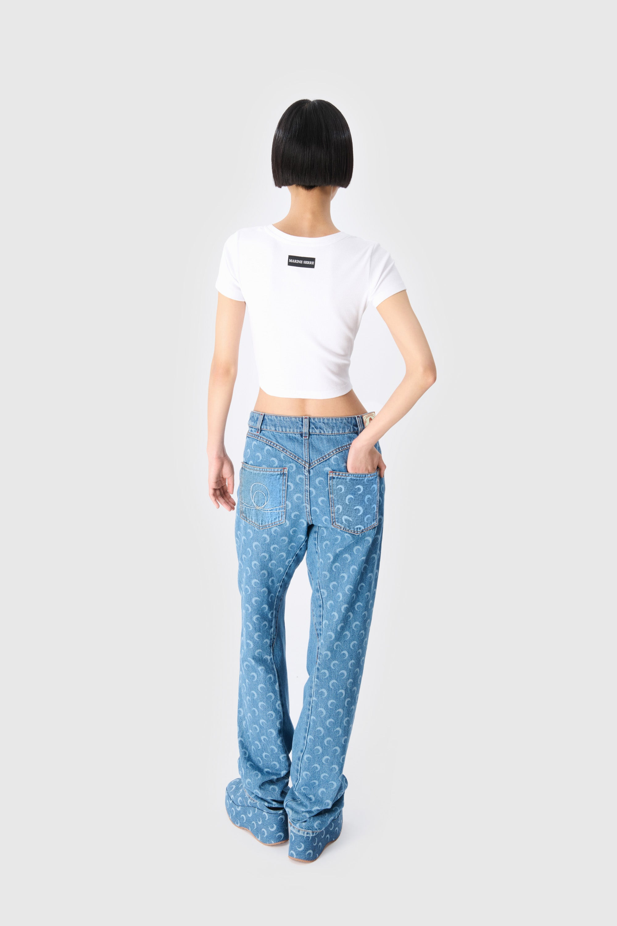 Moon Laser Denim Curved Jeans - 4