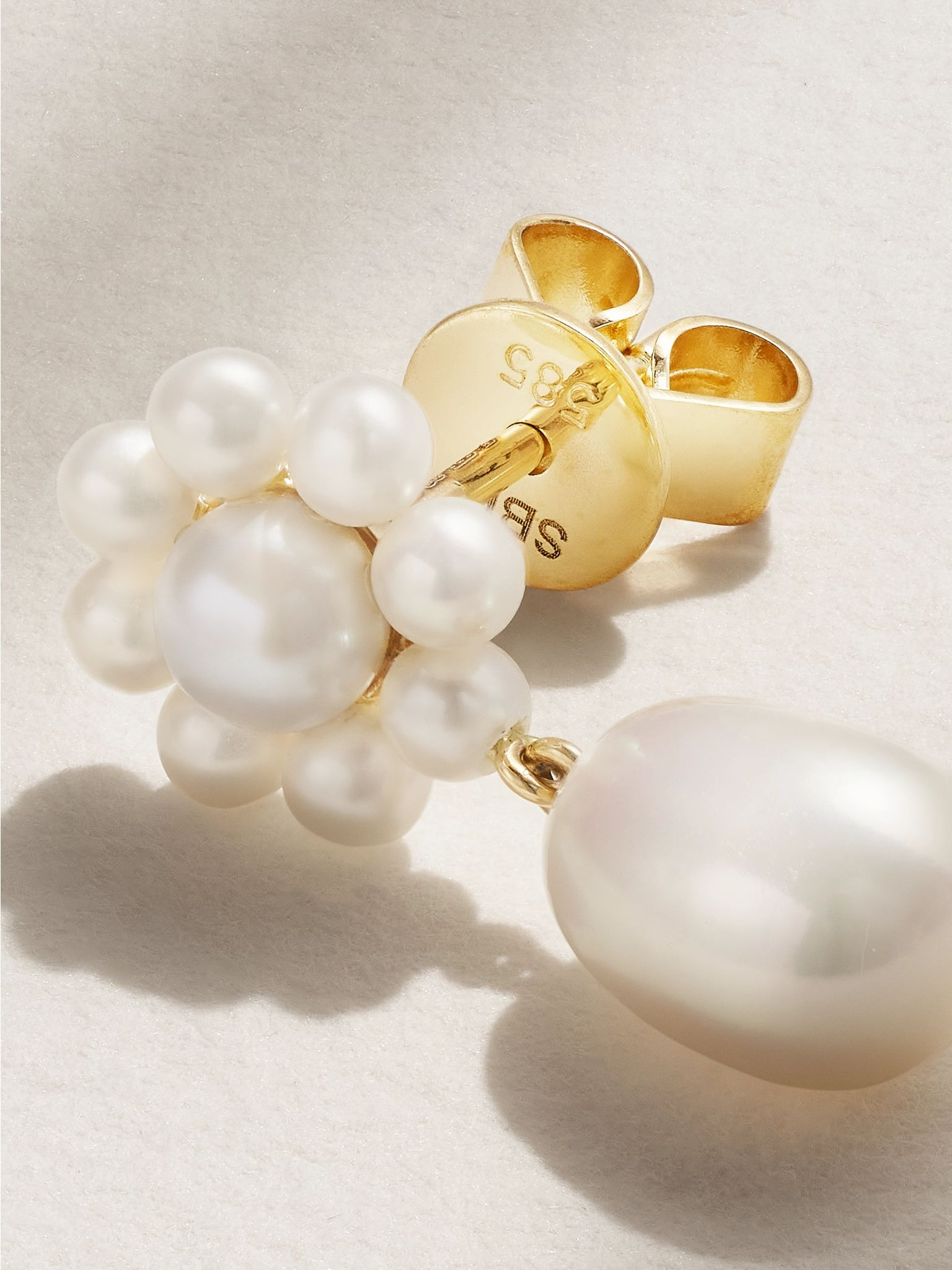 Chambre de Fleur 14-karat gold pearl single earring White - 3