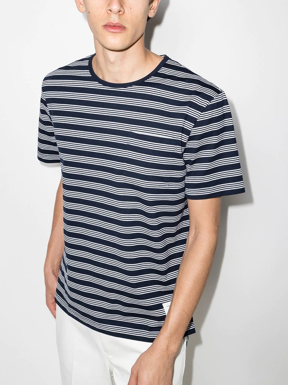 logo-patch striped T-shirt - 2