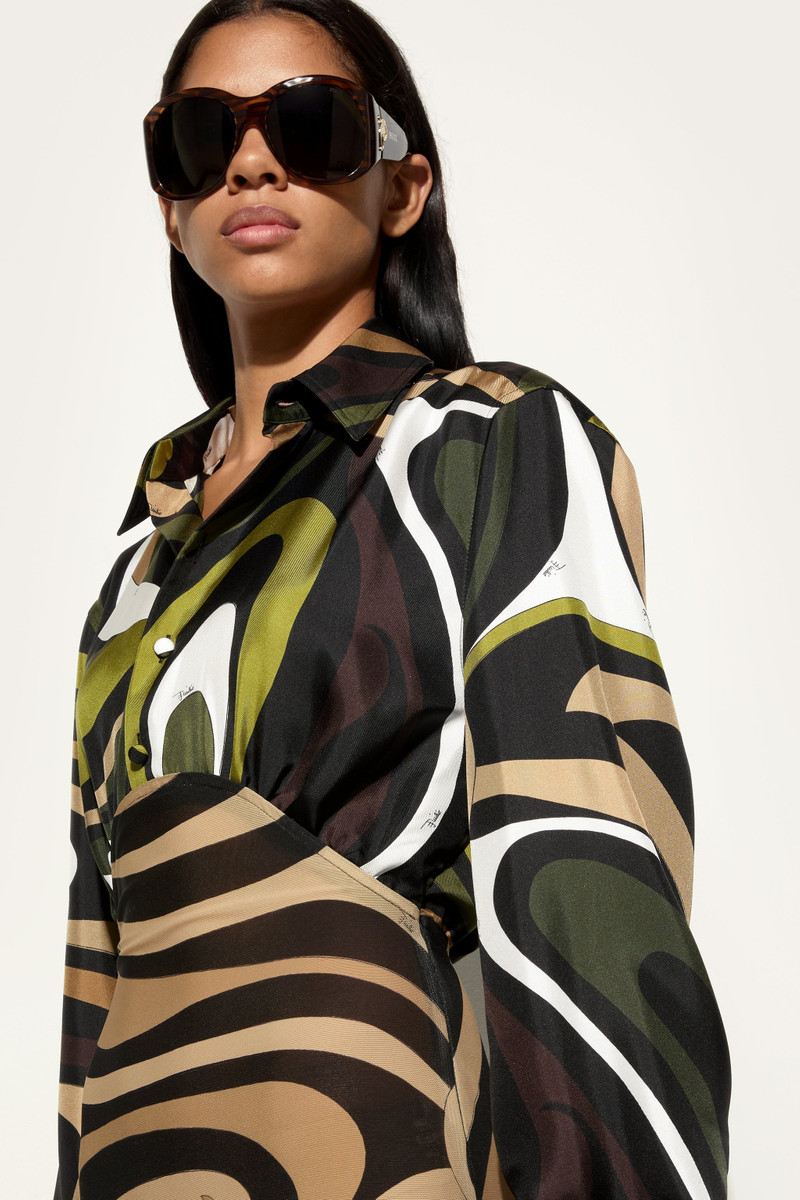 MARMO PRINT LONG SLEEVES MINI DRESS 5