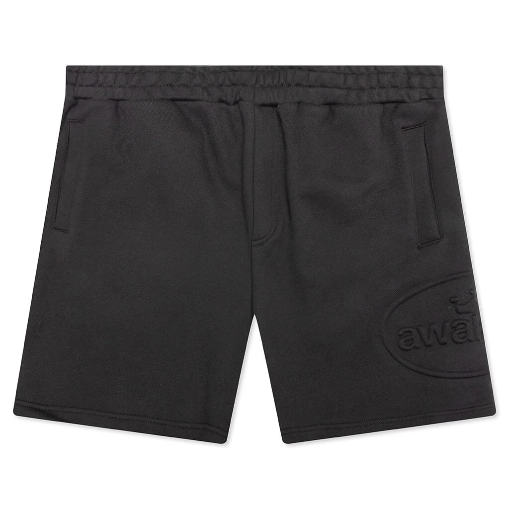 DEBOSSED SWEATSHORTS - BLACK - 1
