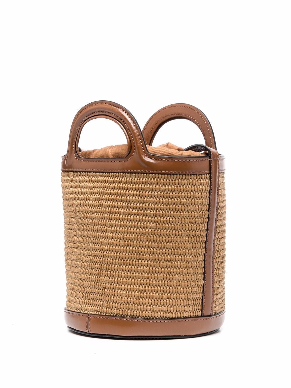 logo-embroidered raffia bucket bag - 3