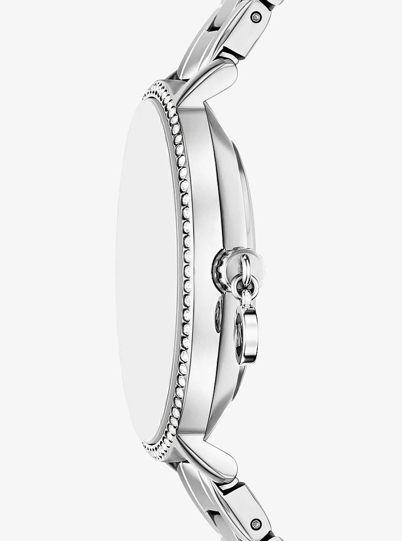 MICHAEL KORS Mini Pyper Pavé Silver-Tone Watch outlook