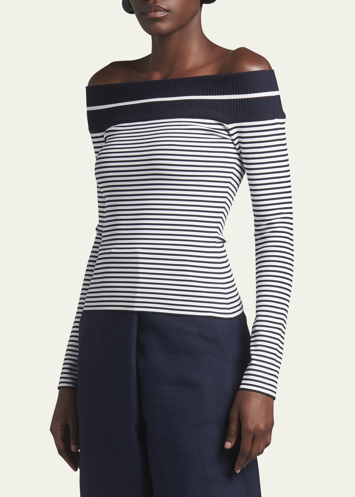 Striped Off-The-Shoulder Top - 4