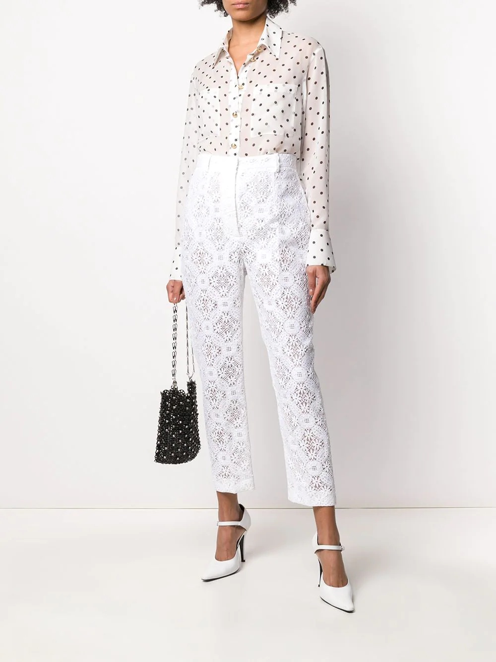 Endangered flower lace cigarette trousers - 2