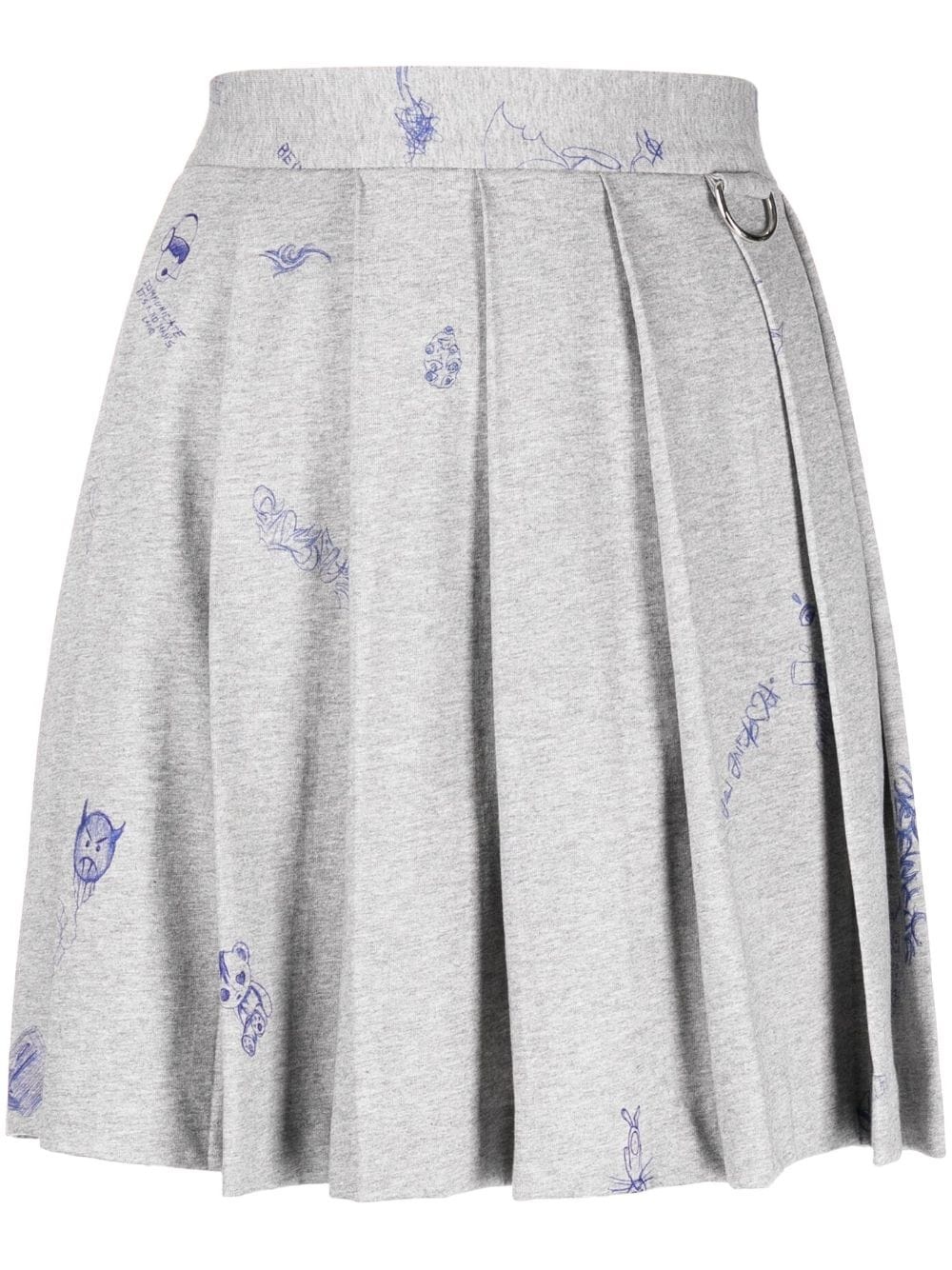 graphic-print pleated miniskirt - 1