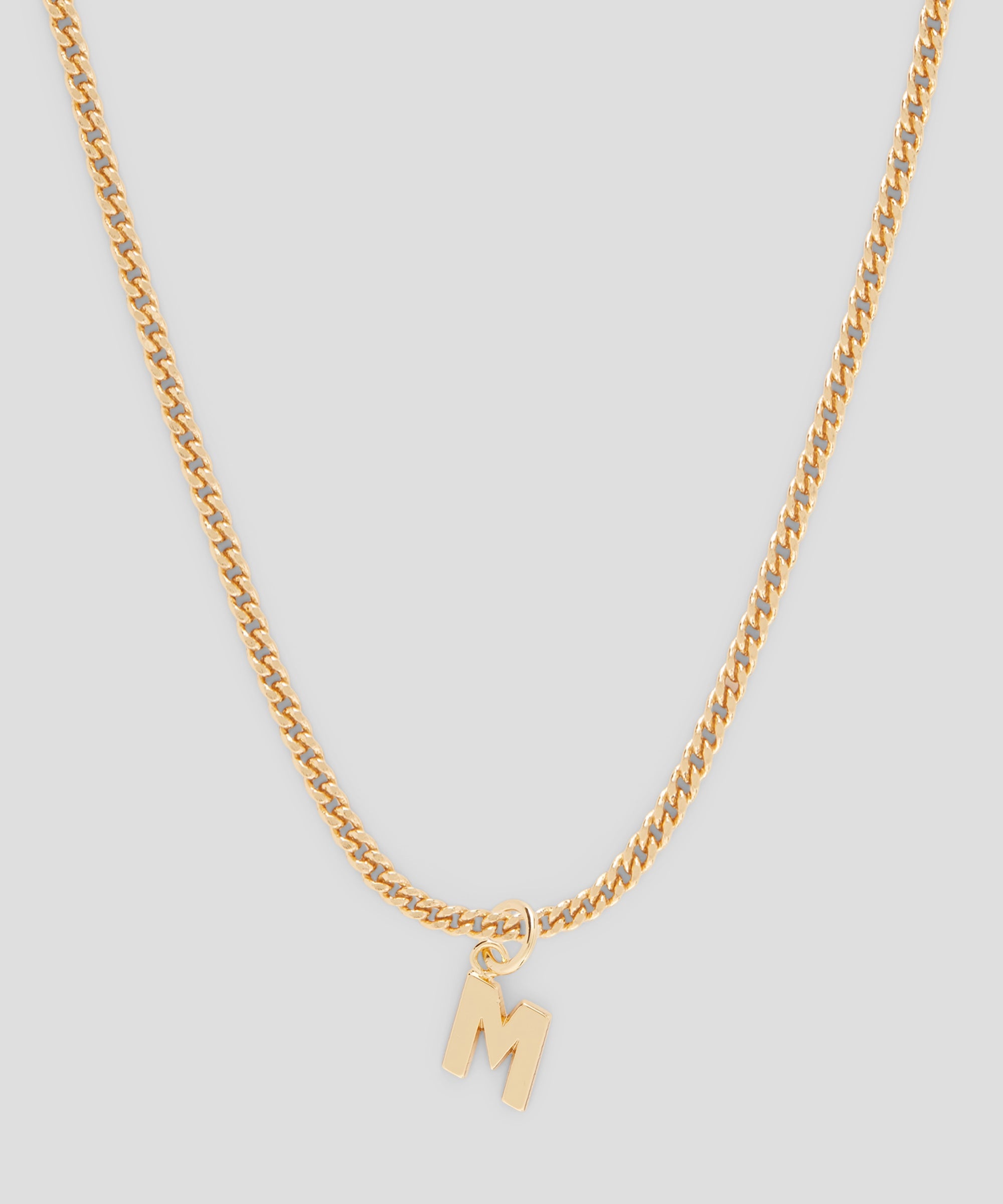 Brass letter M charm - 2