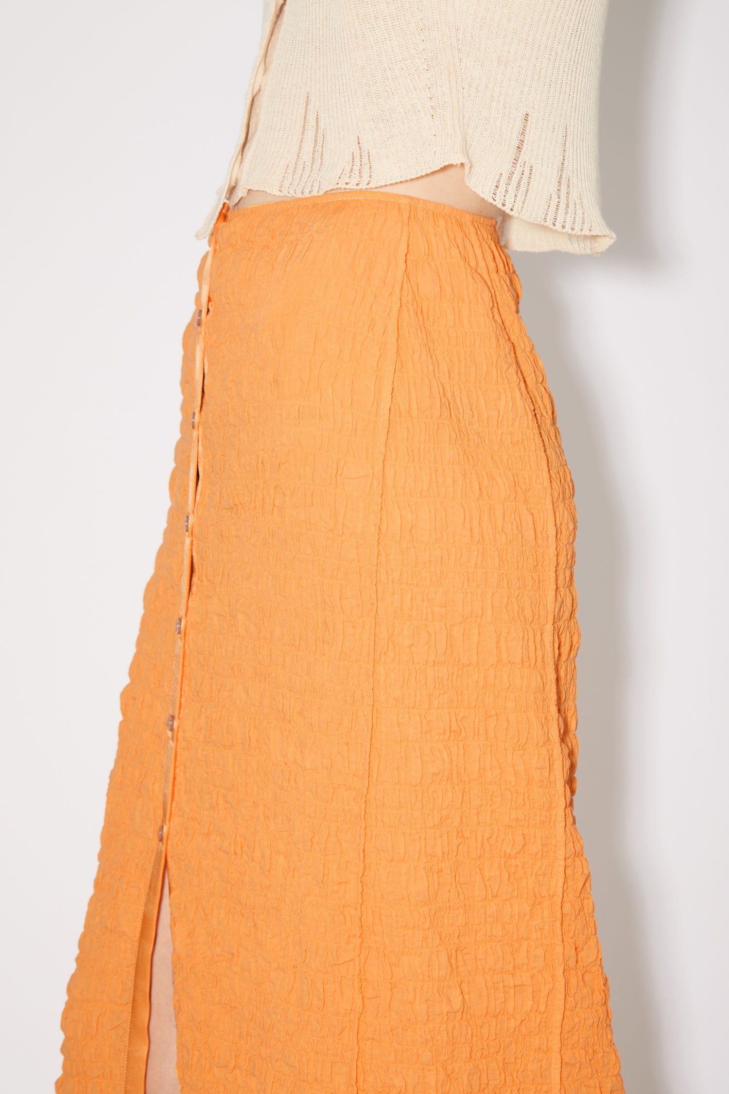 Cotton midi skirt - Apricot orange - 6