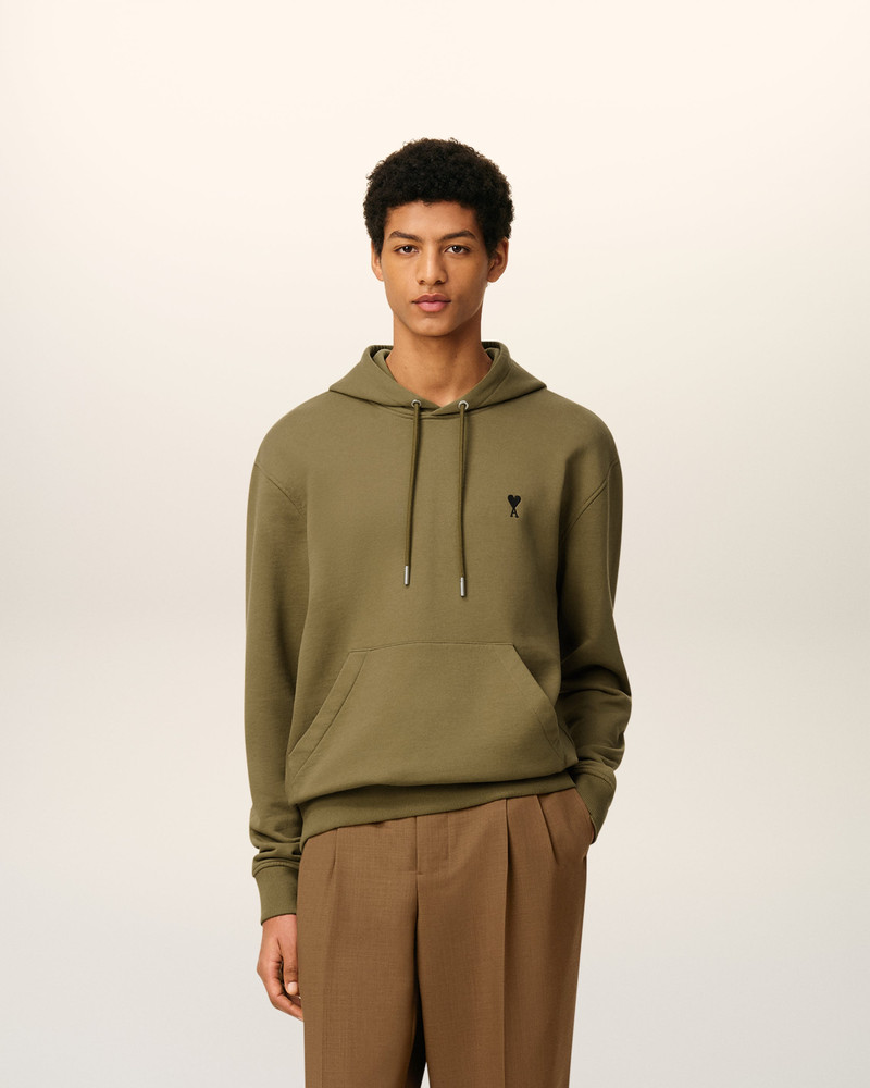 AMI Paris GREEN COTTON AMI DE COEUR HOODIE outlook