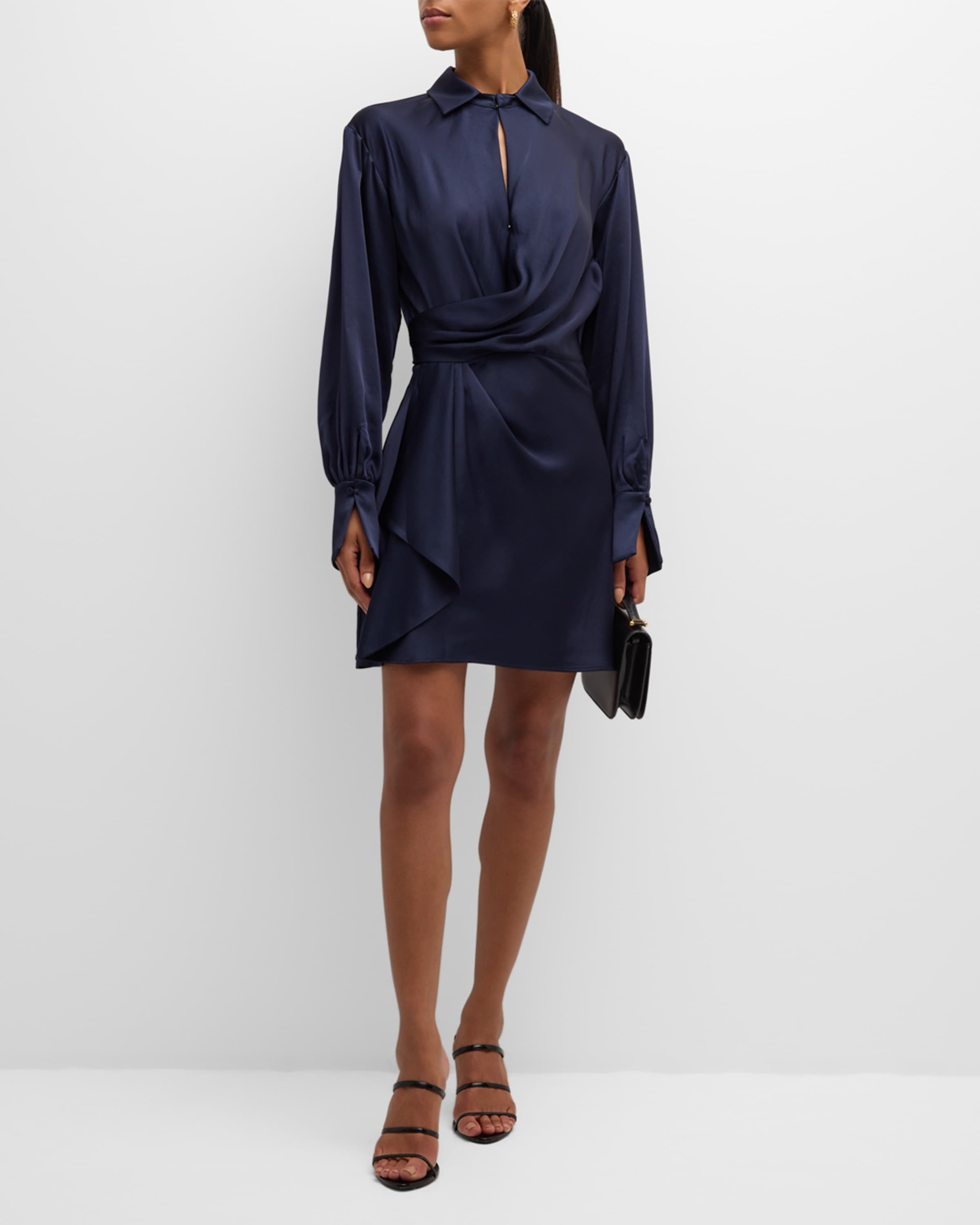 Talit Draped-Front Mini Shirtdress - 2