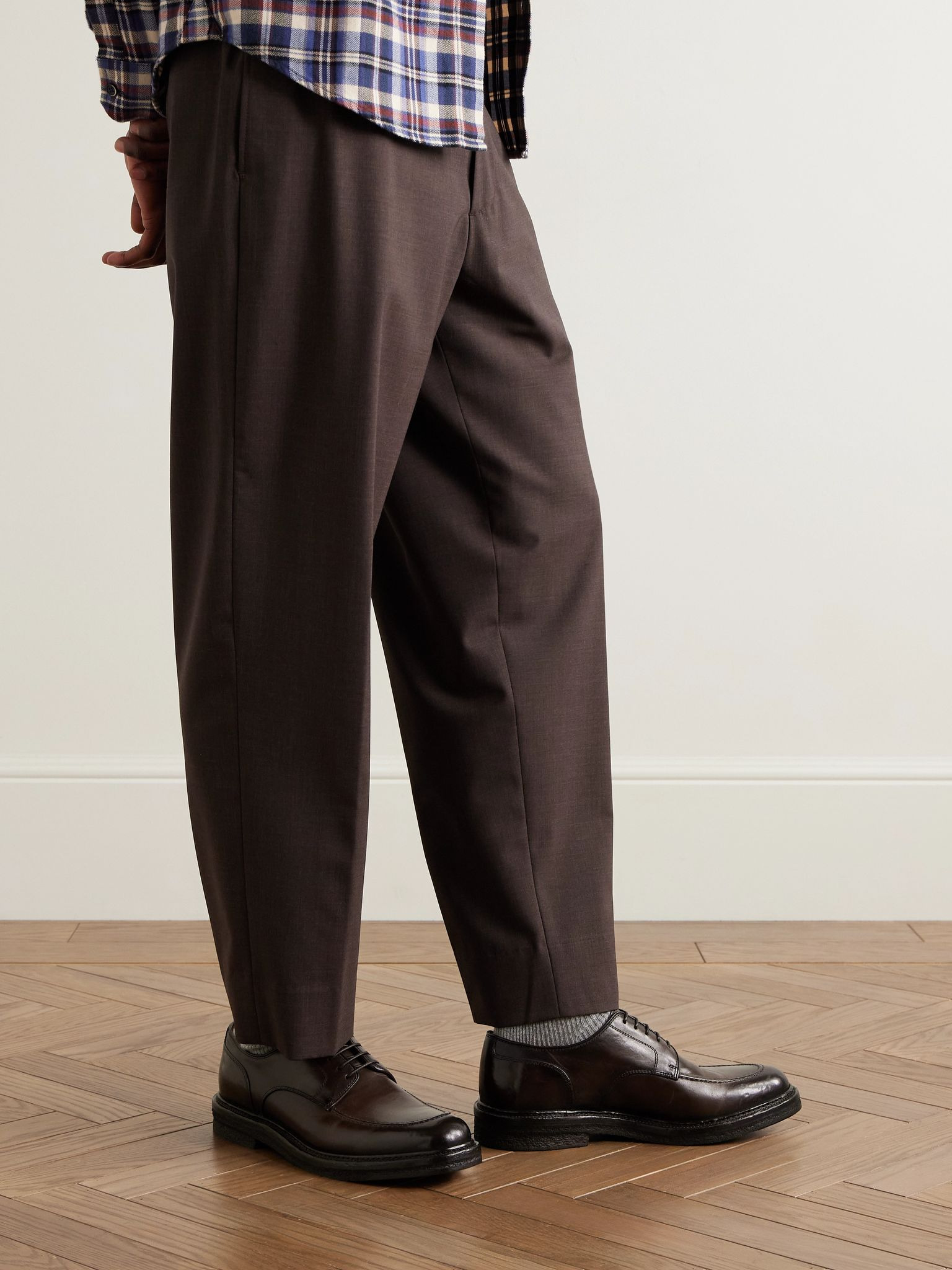 Aston Crepe 003 Airbrushed Leather Derby Shoes Dark brown - 2