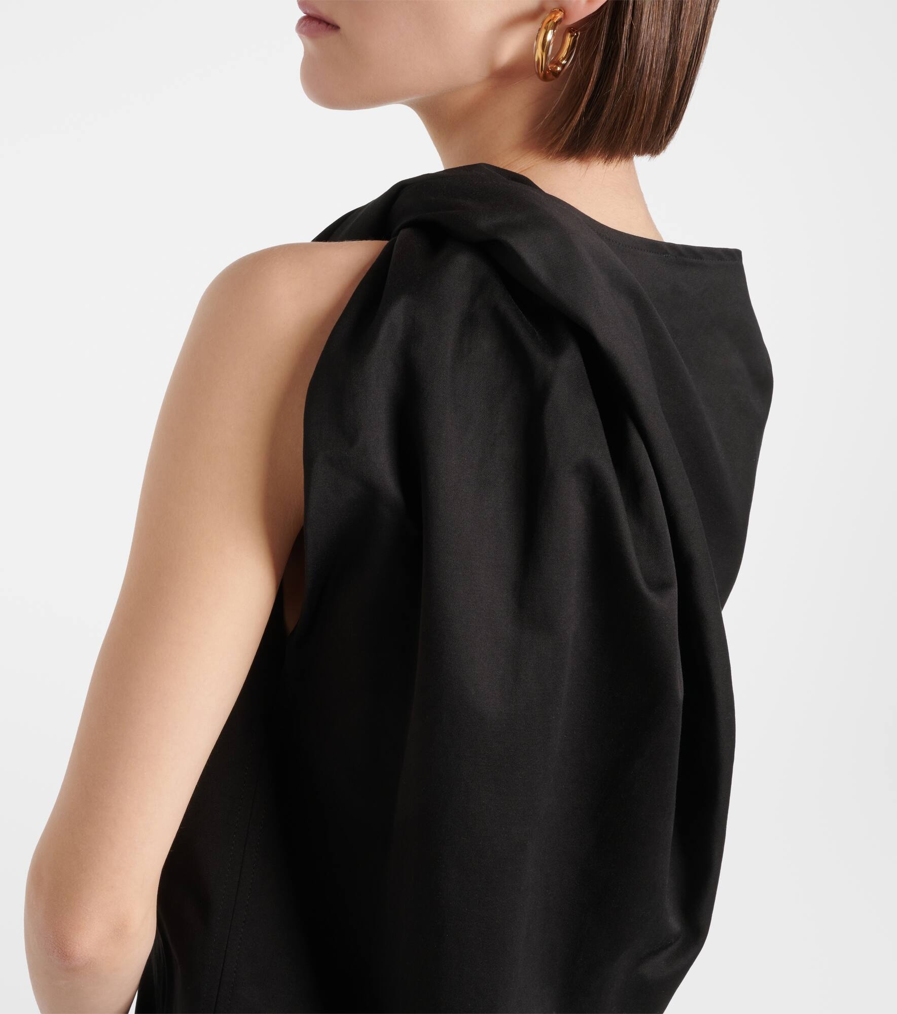 Draped cotton and linen top - 5
