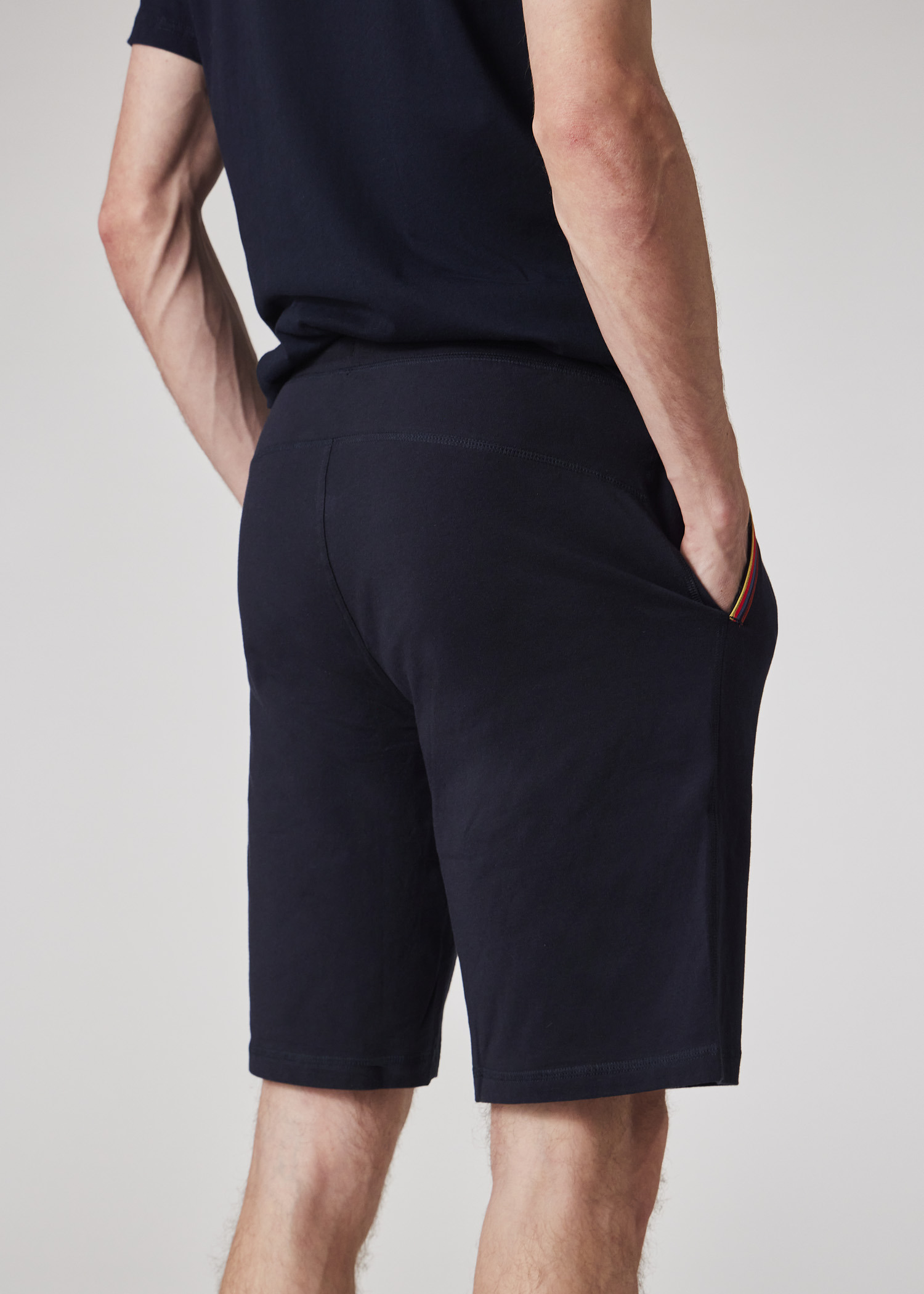 Navy Jersey Cotton Lounge Shorts - 5