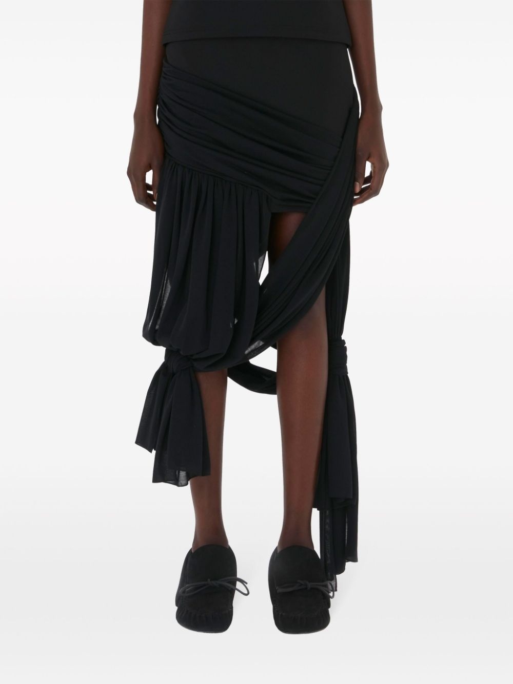 draped wrap midi skirt - 3