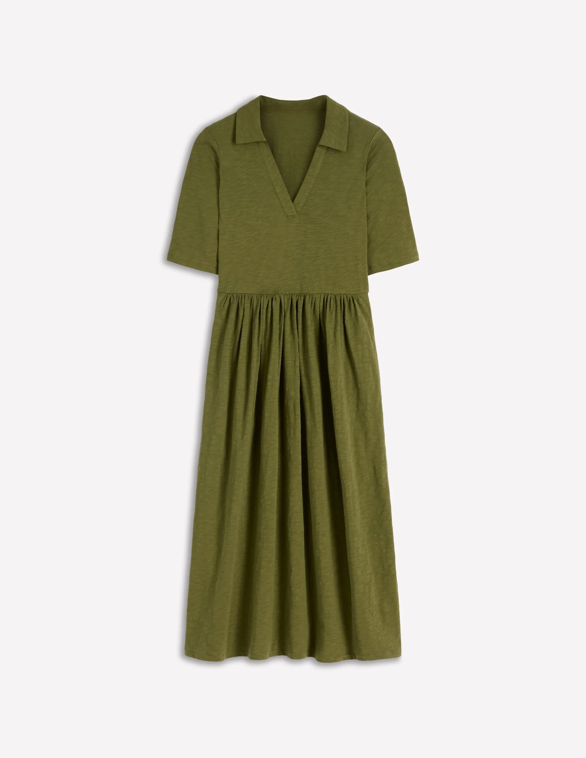 Aria Collared Jersey Dress-Promenade Green - 1