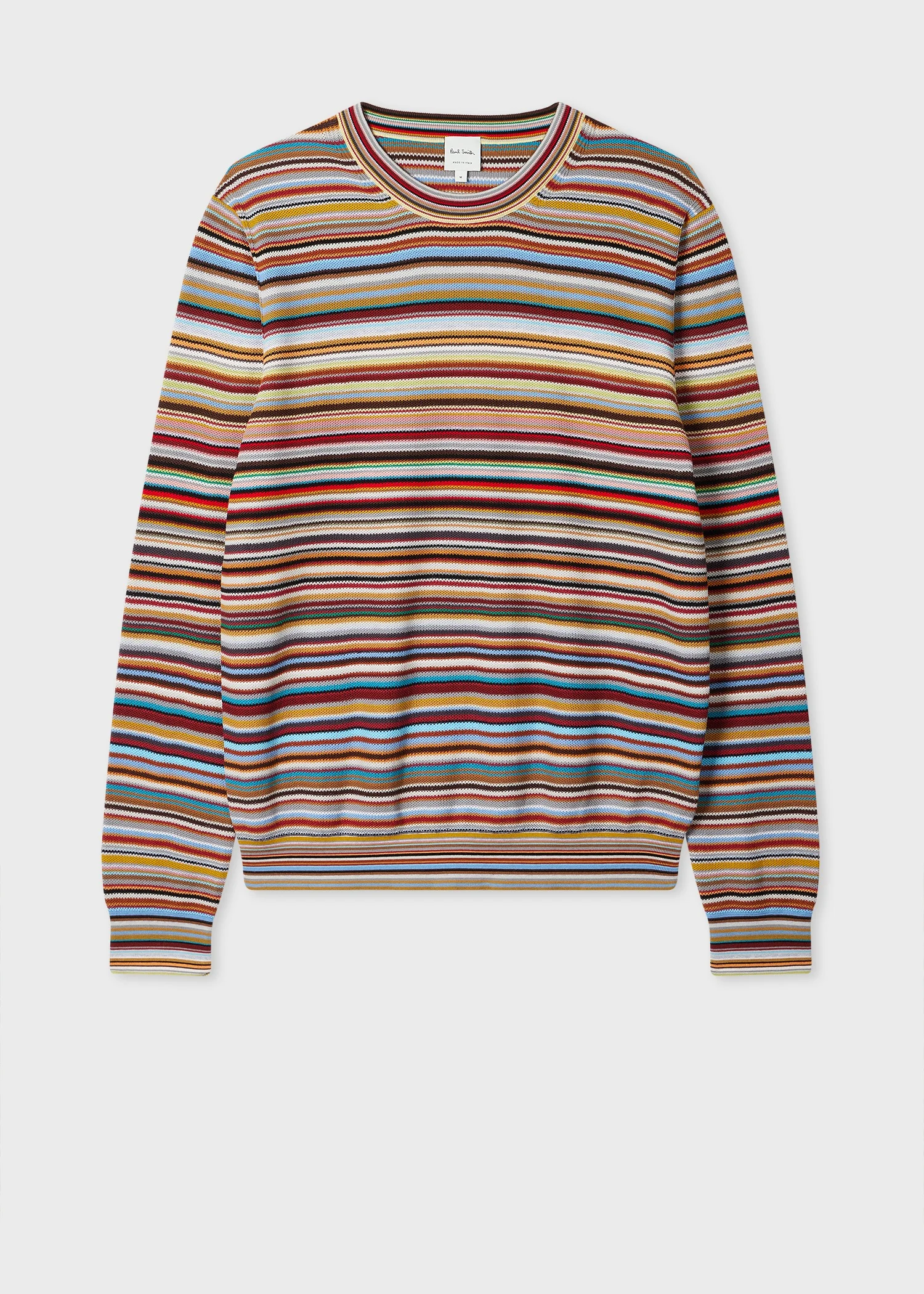 Cotton 'Signature Stripe' Crew Neck Knitted Sweater - 1