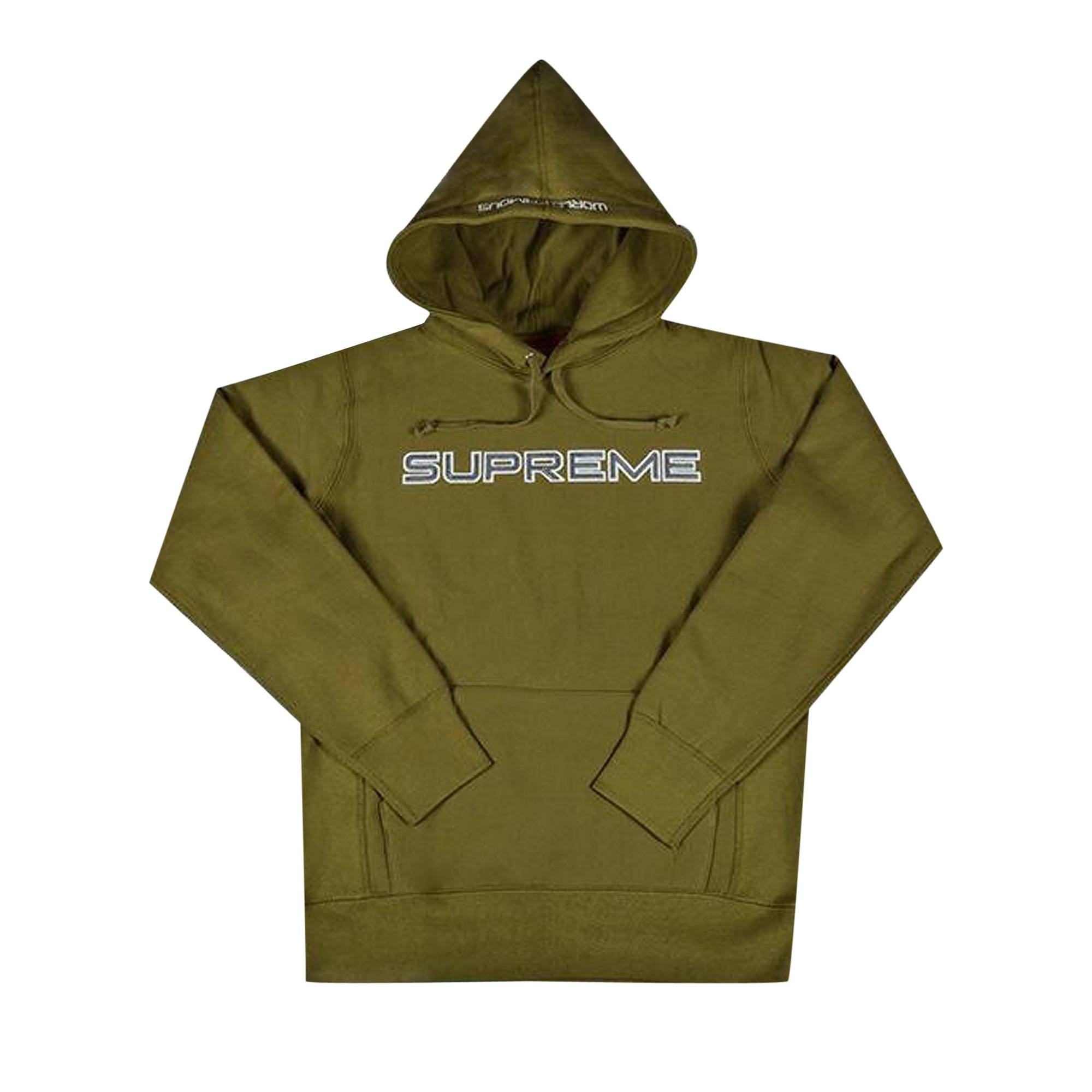 Supreme Sequin Logo Hooded Sweatshirt 'Moss' - 1