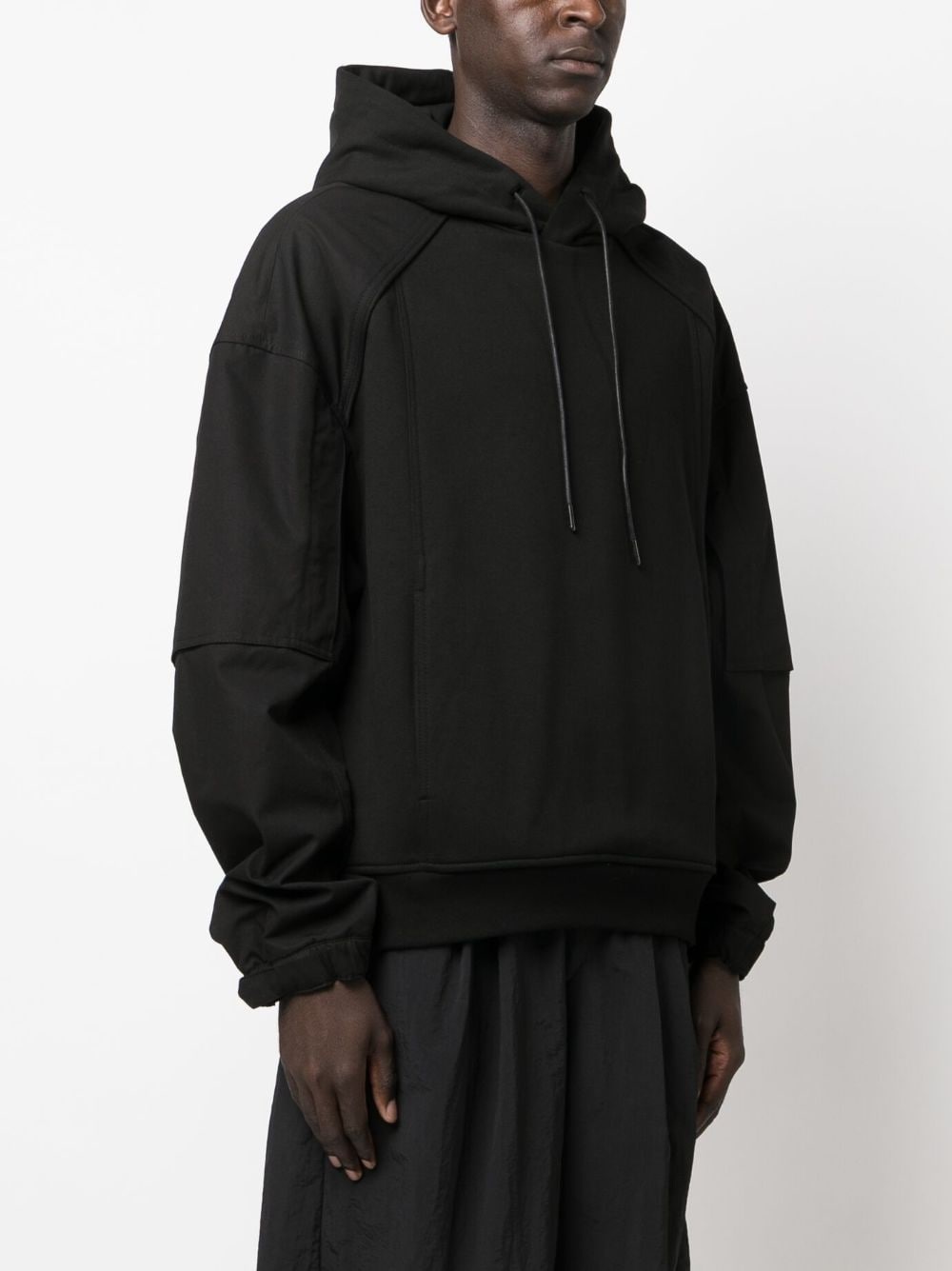 logo-embroidered cotton hoodie - 3