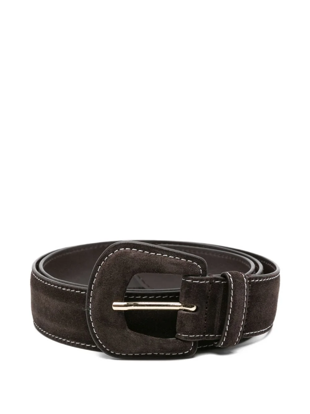 suede leather buckle belt - 1