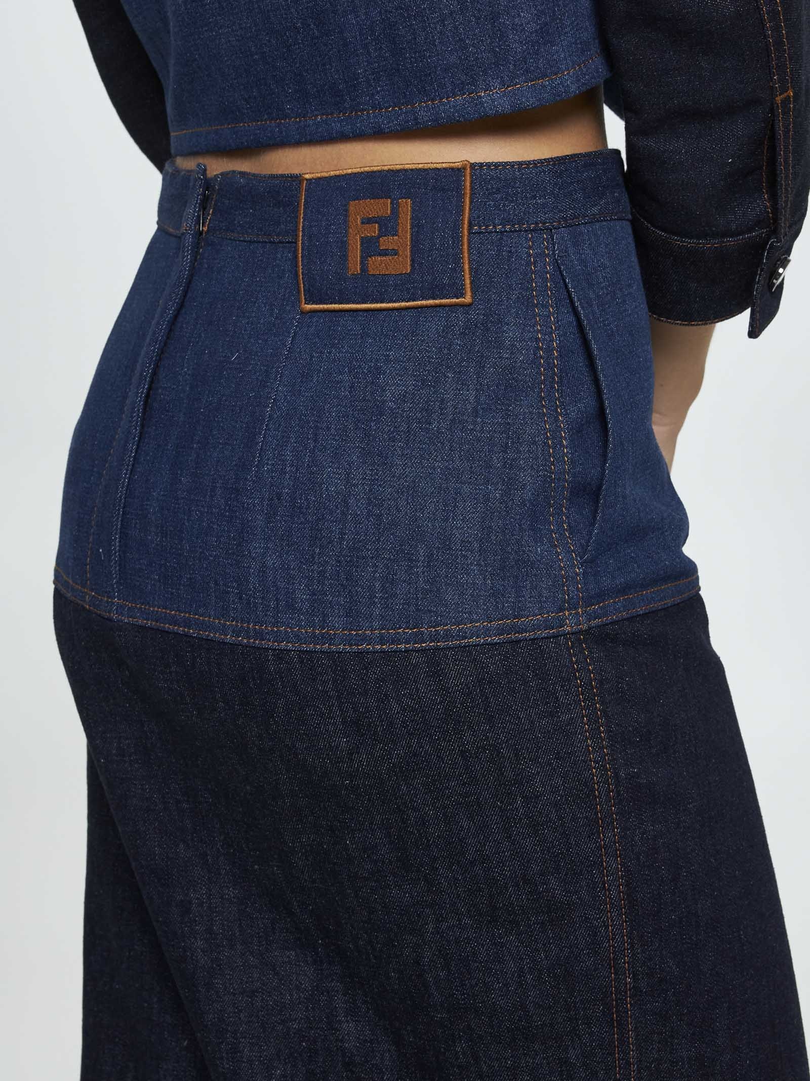 Two-tone denim skirt - 5